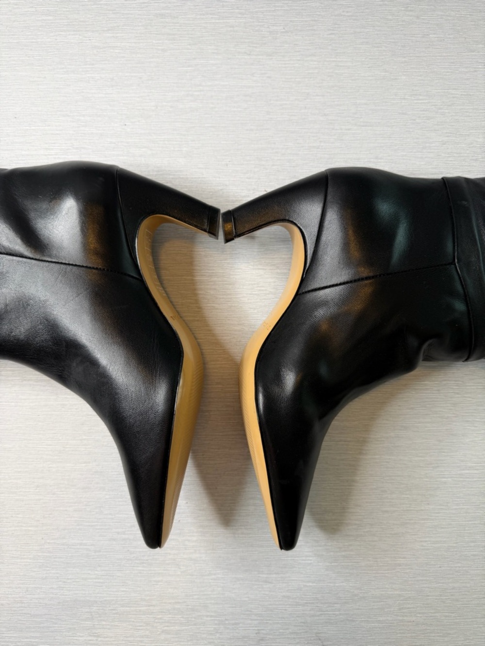 Everlane The Banana Boot Black Napa Leather Knee High Heeled Pointed Toe 7 NWB - Picture 12 of 15